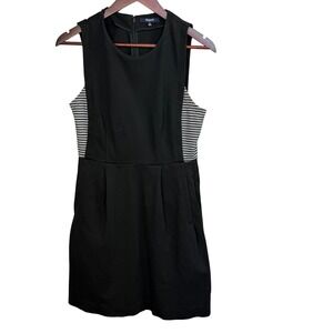Madewell 1937 Black Sleeveless Sheath Dress with Striped Side Panels Size 6
